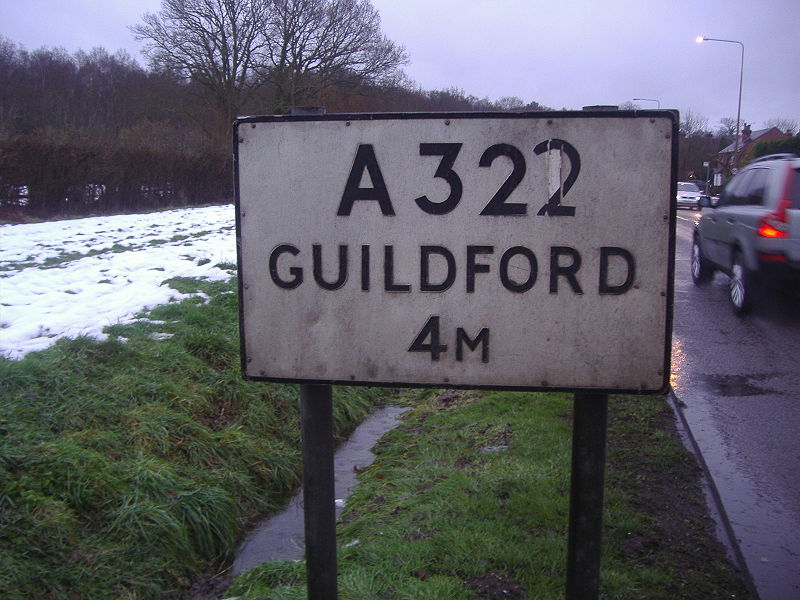 File:A322 sign in Worplesdon, Surrey - Coppermine - 21369.JPG
