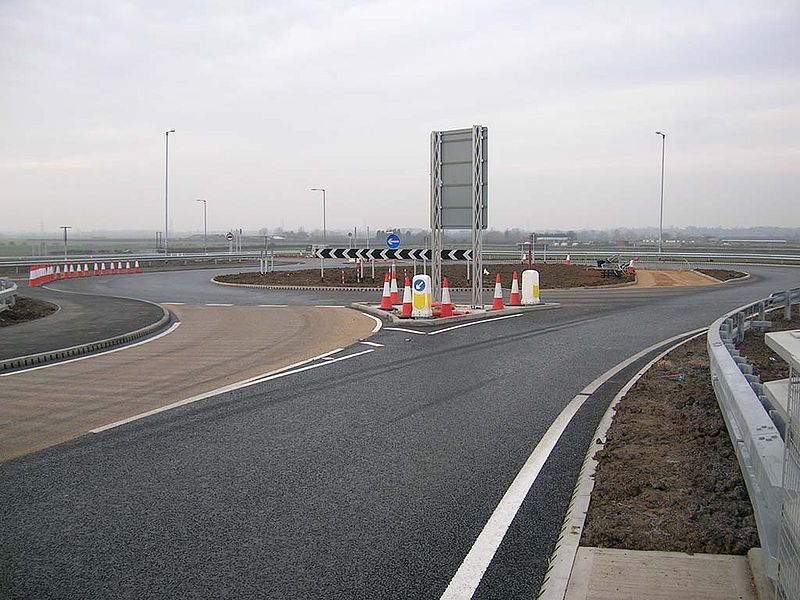 File:Gonerby Moor Improvements - Mini Roundabout for Allington Road & Slip Roads - Coppermine - 16272.jpg