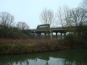 A34 Wolvercote Viaduct from Oxford Canal looking east - Coppermine - 16235.jpg
