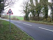 Byway meets road - Geograph - 1603338.jpg