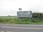 A18 Keelby North Lincs. Route Sign - Coppermine - 12881.JPG