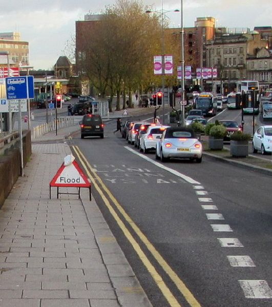 File:Queensway bus lane, Newport city centre - Geograph - 4620421.jpg