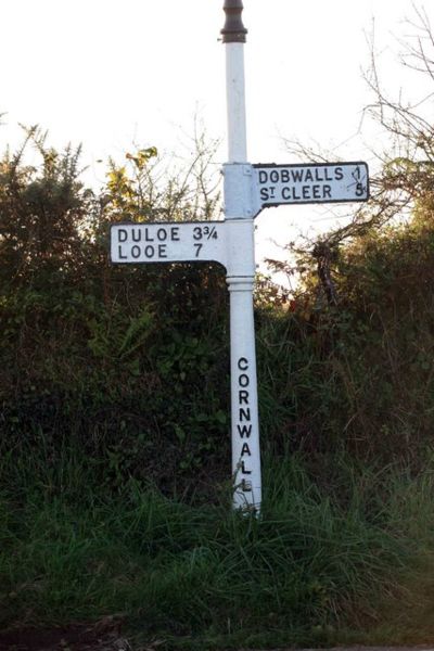 File:Signpost at Bosent Cross - Geograph - 1539375.jpg