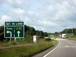 A30, Get In Lane For Truro - Geograph - 3018150.jpg