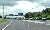 M61 - A580 Junction Sign at the Worsley Interchange - Coppermine - 6749.jpg