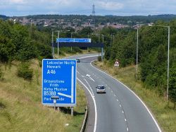 A46 at junction 21a of the M1 motorway - Geograph - 4102360.jpg