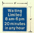 Waiting limited during times shown - phased out in 1994