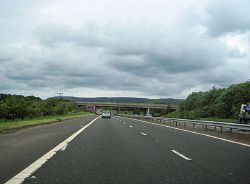 Approaching the A8 Greenock Road overbridge - Geograph - 2416426.jpg
