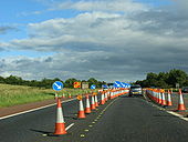 Start of M2 SB contraflow between J5 and J4 - Coppermine - 14632.jpg