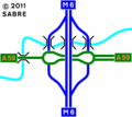 The current layout of the interchange.