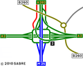 The current layout of the interchange.