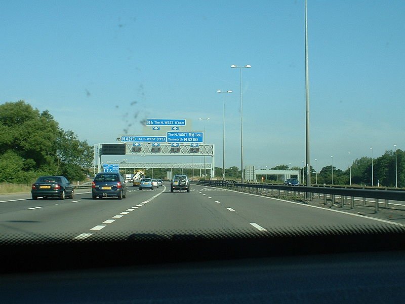 File:M6 junction with M6 Toll - Coppermine - 7036.jpg