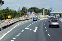 Northbound M1, Exit Sliproad at Junction 41 - Geograph - 4868007.jpg