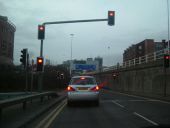 Mast arm on the A64 in Leeds. - Coppermine - 4446.JPG