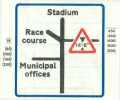 Advance direction sign for local destinations - phased out in 1994