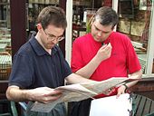 Jonathan and Stephen pore over a Landranger at Wolverhampton - Coppermine - 17985.jpg