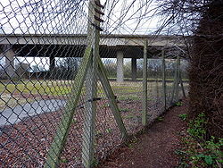 Gipping footpath and the elevated A1120 - Geograph - 1785326.jpg