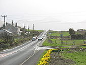 The narrow Aberdesach stretch of the A499 - Geograph - 354171.jpg