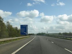 Approaching Junction 9 on the M74 - Geograph - 1864599.jpg