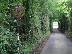 Old 'give way' sign on Pant Glas road - Geograph - 1247037.jpg