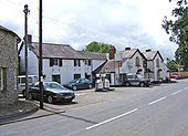 Garage forecourt, village shop & village pub - Geograph - 872715.jpg