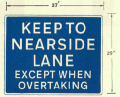 Three lane single carriageway ahead - phased out in 1975