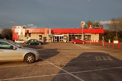 Raglan services eastbound on the A40 - Geograph - 780439.jpg