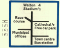 Advance direction sign for local destinations - phased out in 1975