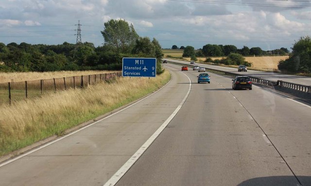 File:5 miles from M11 junction 8 - Geograph - 1487478.jpg