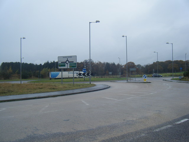 File:Roundabout at north end of Nesscliffe by-pass - Geograph - 1595792.jpg