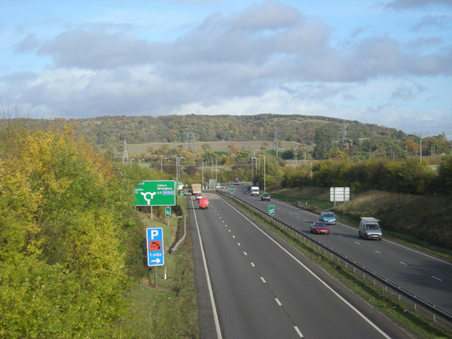File:The A5 meets the A49 - Geograph - 1036639.jpg