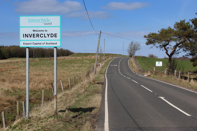 File:Inverclyde boundary sign - Geograph - 6452079.jpg