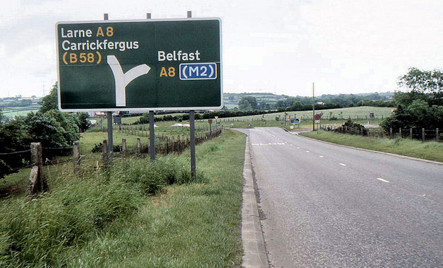 File:The Templepatrick Road, Ballynure (1979) - Geograph - 2204529.jpg