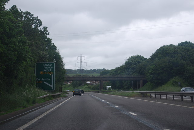 File:Approaching the A35 turn, A30 - Geograph - 3022525.jpg