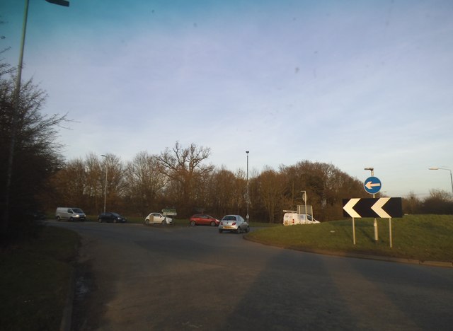 File:Roundabout on the B158, Wadesmill - Geograph - 4829802.jpg