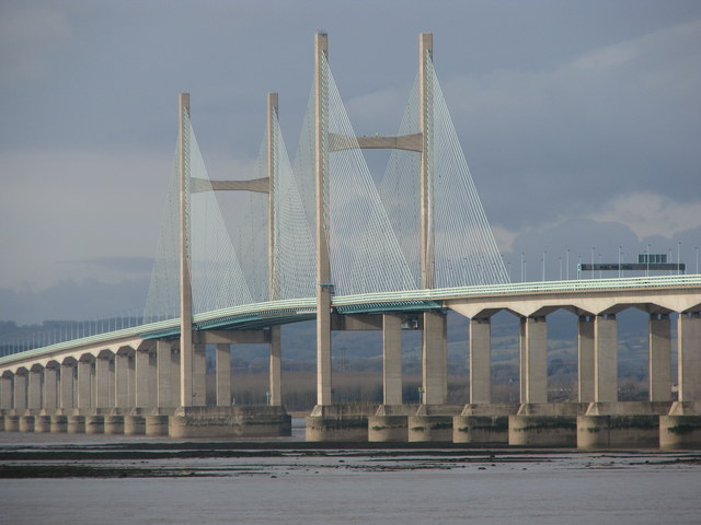 File:The central cable-stayed portion of the second Severn Crossing - Geograph - 1700965.jpg