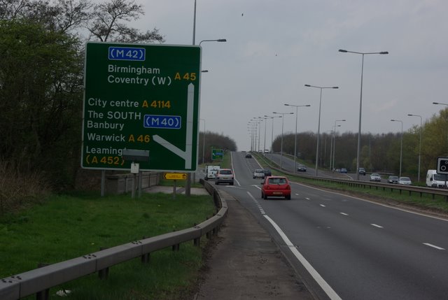 File:The A45 approaches Coventry - Geograph - 1239015.jpg
