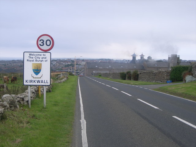 File:Looking down the A961 towards Highland Park Distillery - Geograph - 953346.jpg