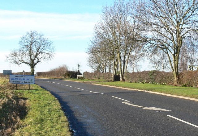 File:Smockington Lane enters Warwickshire - Geograph - 657806.jpg