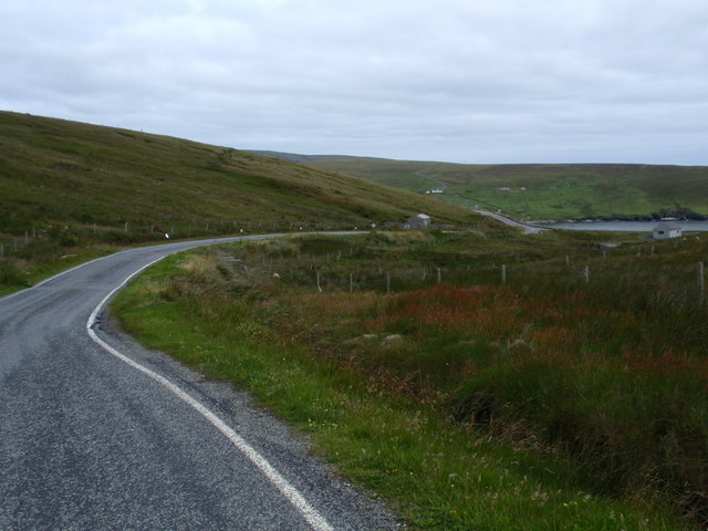 File:Road B9122 view northeast to Channerwick - Geograph - 894108.jpg