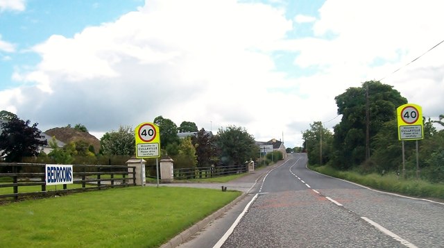 File:Entering Cullaville from the west along the A37 - Geograph - 3078658.jpg