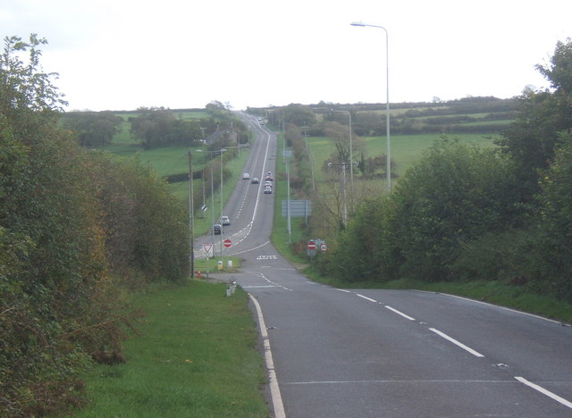 File:Approaching the A48 junction - Geograph - 1019579.jpg