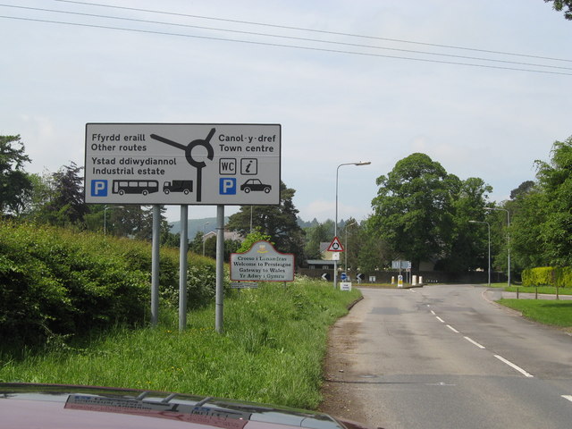 File:Ffyrdd eraill! First roundabout in Wales 2008 - Geograph - 821642.jpg