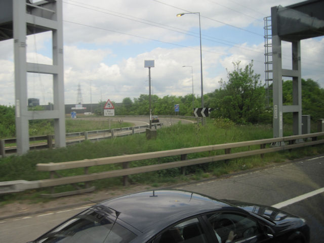 File:Slip Road junction 18 M5 northbound - Geograph - 1875658.jpg