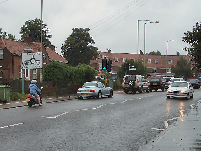 File:Roundabout on Mile Cross Road - Geograph - 43072.jpg