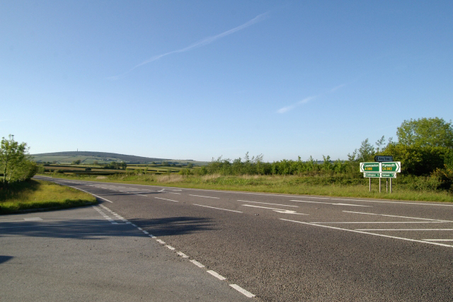 File:A388 Amy Tree junction, Viverdon Down, Callington - Geograph - 178795.jpg