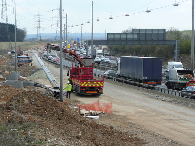 File:M1 widening works - Geograph - 755557.jpg