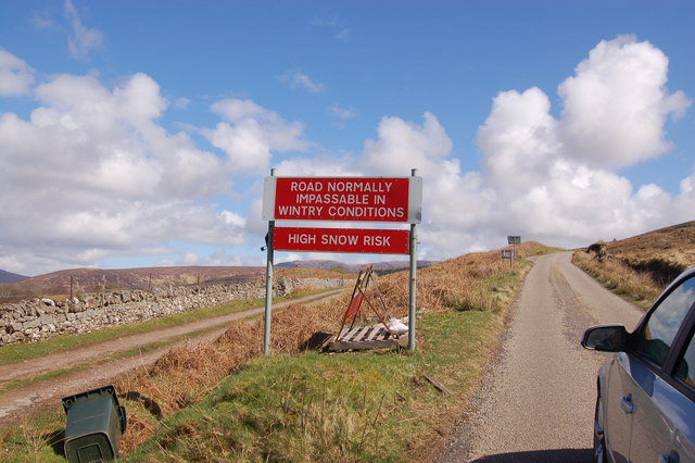 File:Snow warning at Applecross on a sunny Easter Sunday - Geograph - 1257797.jpg