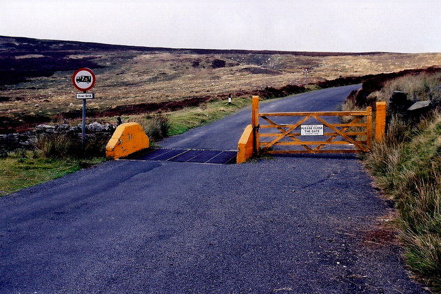 File:West Baldwin Road (B22) - Cattle grid... (C) Joseph Mischyshyn - Geograph - 1702459.jpg