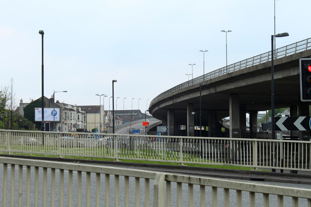File:M32 flyover and junction with Muller Road - Geograph - 2406693.jpg